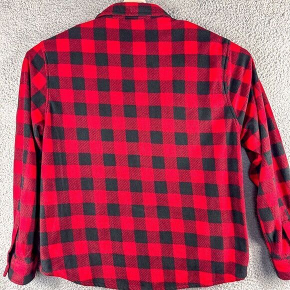 Chaps Buffalo Check Flannel Shacket Mens XL Black Red Plaid Lumberjack Outdoor‎ - Picture 8 of 14